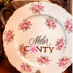 Mother Sense of Humor Floral Plate